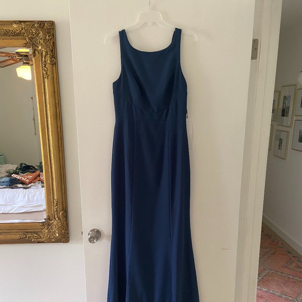 NWT Amsale JOELLE Dress in Crepe FRENCH BLUE Size 6